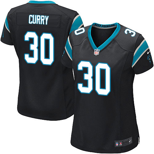 Women's Game Stephen Curry Nike Jersey Black Home - #30 NFL Carolina Panthers